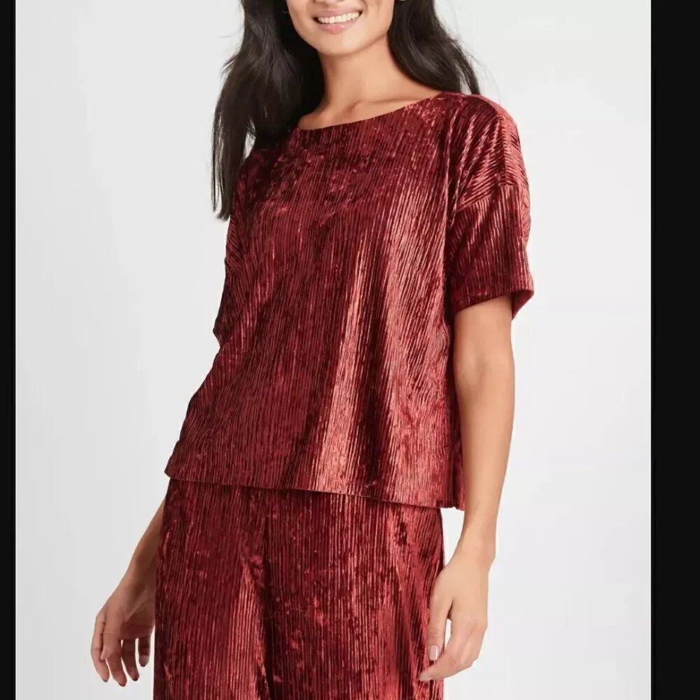 Banana Republic Crinkle Velvet Top | Size XS *top only*
